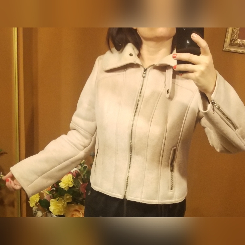 Guess Suede with Shearing Jacket/Coat Sz. L